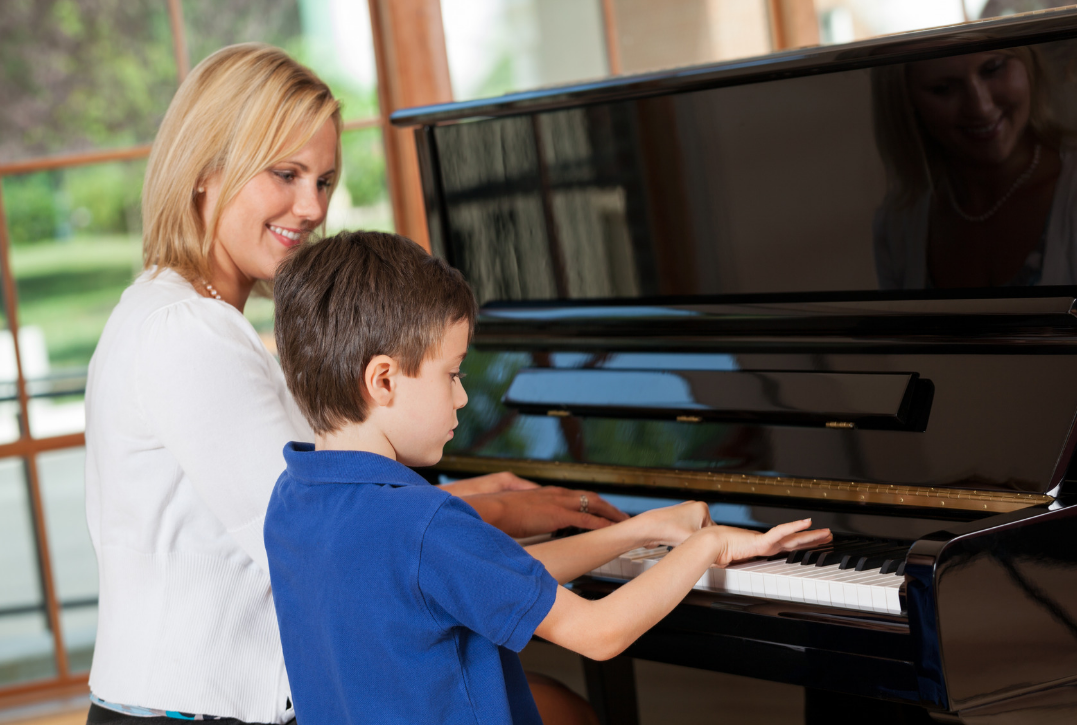Boy Learning To Play The Piano, Ensure He Continues To Learn To Play