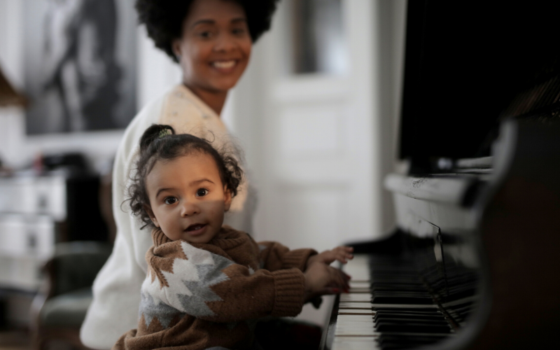 Mom And Toddler Playing The Piano - You Have To Be Involved In Your Child's Music Education