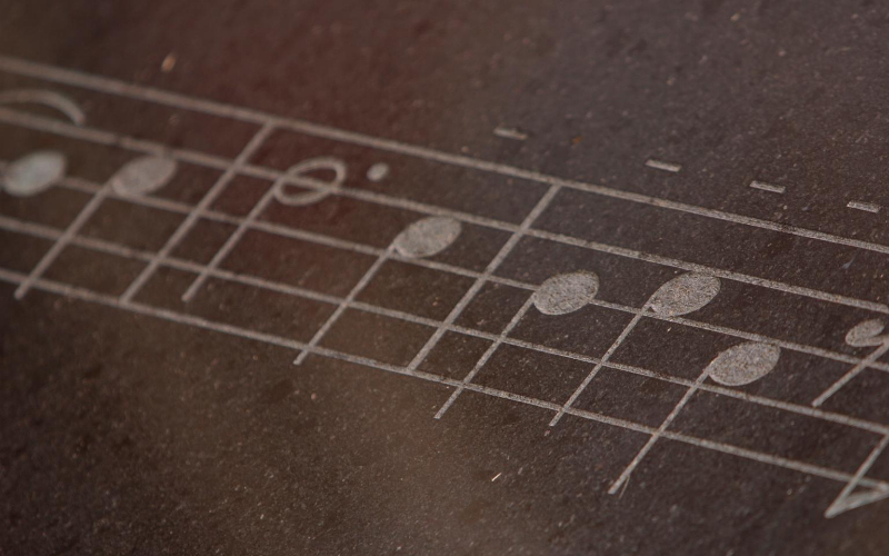 Dotted Music Note With More Music Notes On A Stave